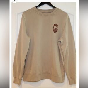 Goodfellow & Co Beige Crewneck with Maroon Chest Logo